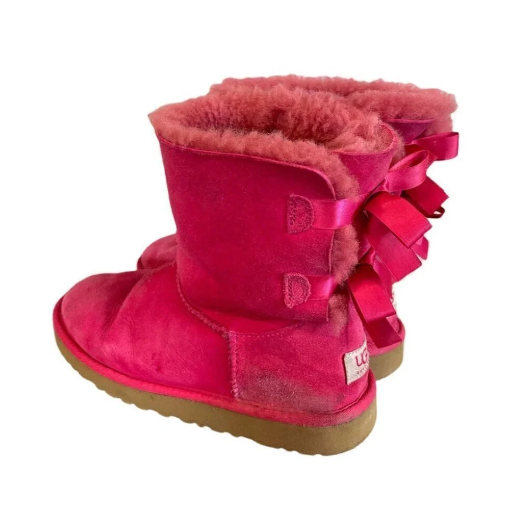 UGG Australia Kid's Bailey Bow II BOOTS Pink SIZE US 3 Big Kids Girls